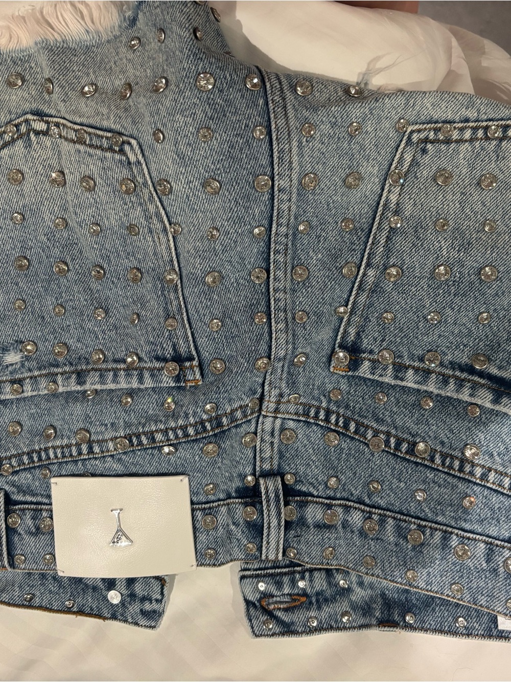Retrofete Light Blue Studded High-Rise Jeans size 28 never worn
